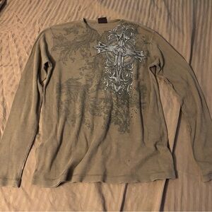 MMA ELITE Brown Graphic Long Sleeve Shirt XL